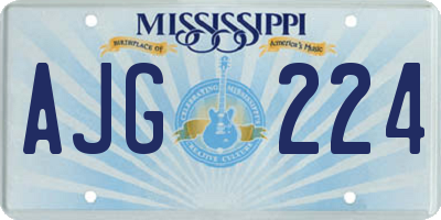 MS license plate AJG224