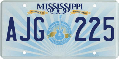 MS license plate AJG225