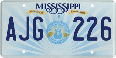 MS license plate AJG226