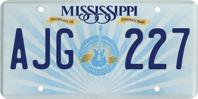 MS license plate AJG227