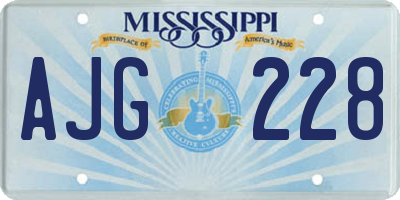 MS license plate AJG228