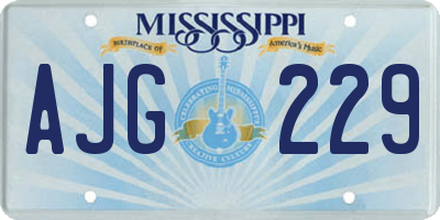 MS license plate AJG229