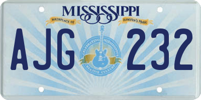 MS license plate AJG232