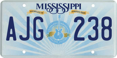MS license plate AJG238