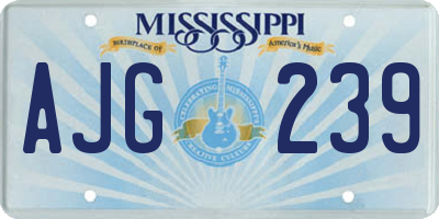 MS license plate AJG239
