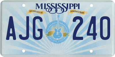 MS license plate AJG240
