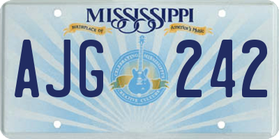 MS license plate AJG242