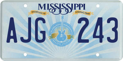 MS license plate AJG243