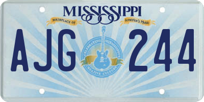 MS license plate AJG244