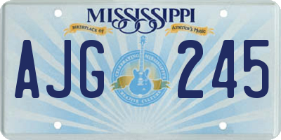 MS license plate AJG245