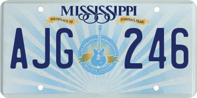 MS license plate AJG246