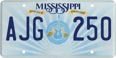MS license plate AJG250