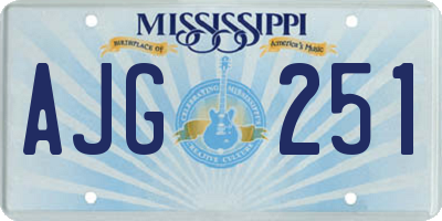 MS license plate AJG251
