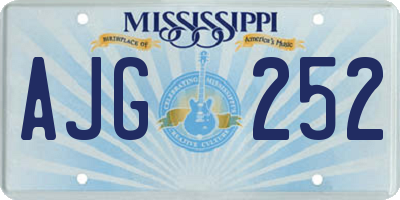 MS license plate AJG252