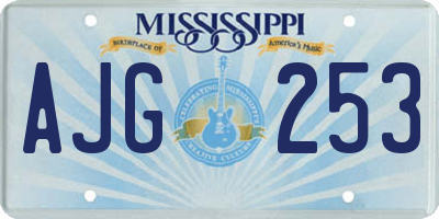 MS license plate AJG253