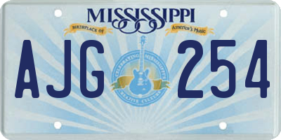 MS license plate AJG254