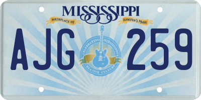 MS license plate AJG259