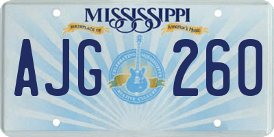 MS license plate AJG260