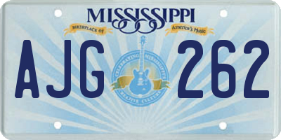 MS license plate AJG262