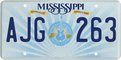 MS license plate AJG263
