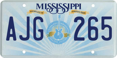 MS license plate AJG265