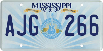 MS license plate AJG266
