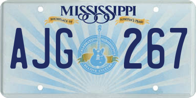 MS license plate AJG267