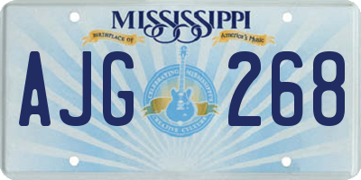 MS license plate AJG268