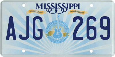 MS license plate AJG269