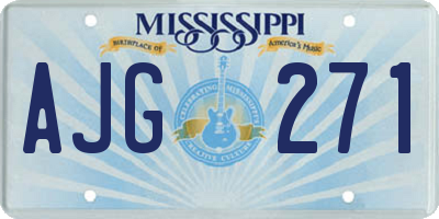 MS license plate AJG271