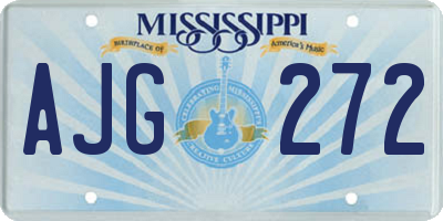 MS license plate AJG272