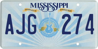 MS license plate AJG274