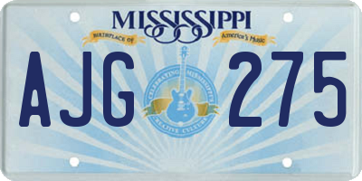 MS license plate AJG275