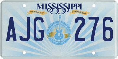 MS license plate AJG276