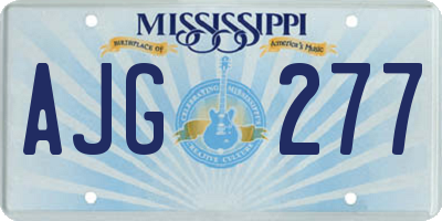 MS license plate AJG277