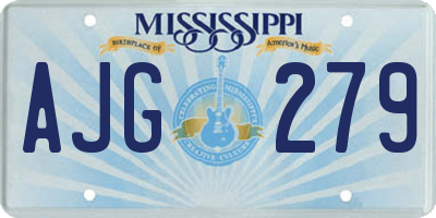 MS license plate AJG279