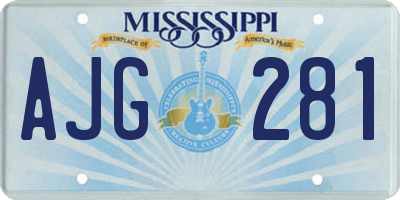 MS license plate AJG281