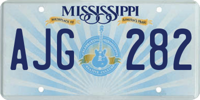 MS license plate AJG282