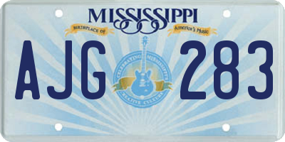MS license plate AJG283