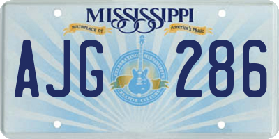 MS license plate AJG286
