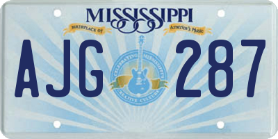 MS license plate AJG287