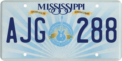 MS license plate AJG288