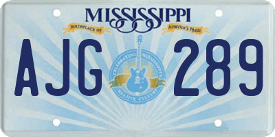 MS license plate AJG289
