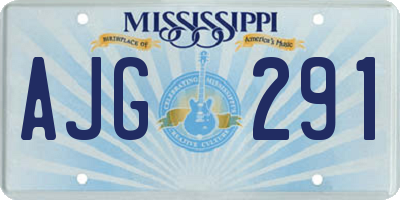MS license plate AJG291