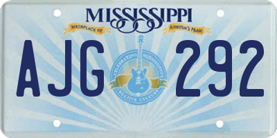 MS license plate AJG292