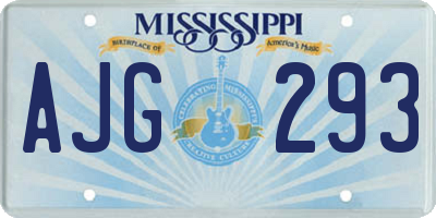 MS license plate AJG293