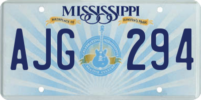 MS license plate AJG294