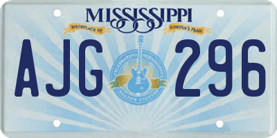 MS license plate AJG296