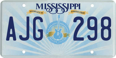 MS license plate AJG298