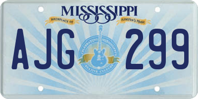 MS license plate AJG299